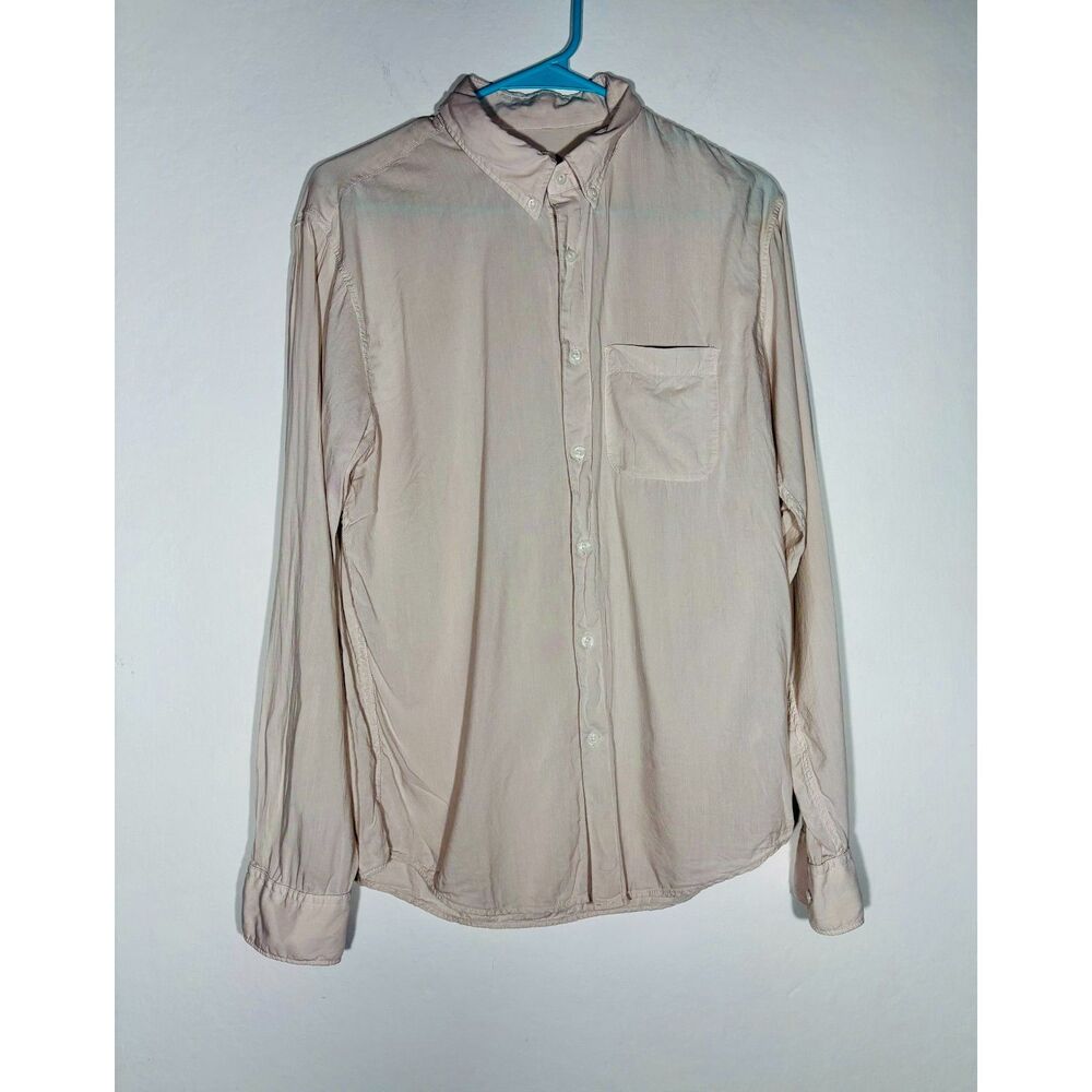 Abercrombie & Fitch Woman's  Button‑Up Shirt Size M Light Beige Cotton Casual